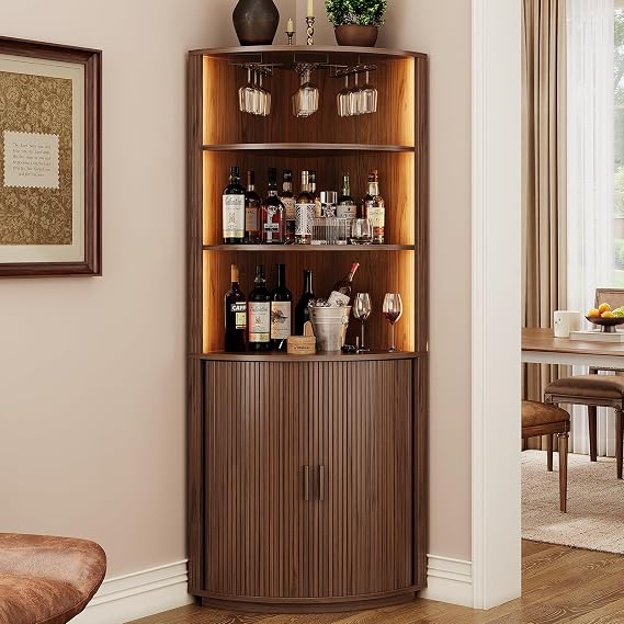 LED Corner Wine Cabinet