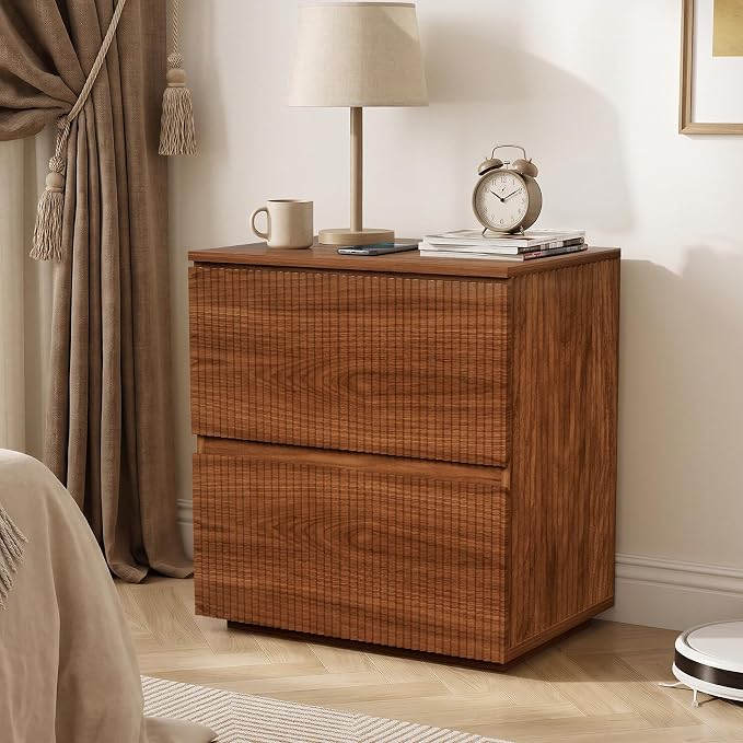 Fluted 2-Drawer Nightstands Set of 2