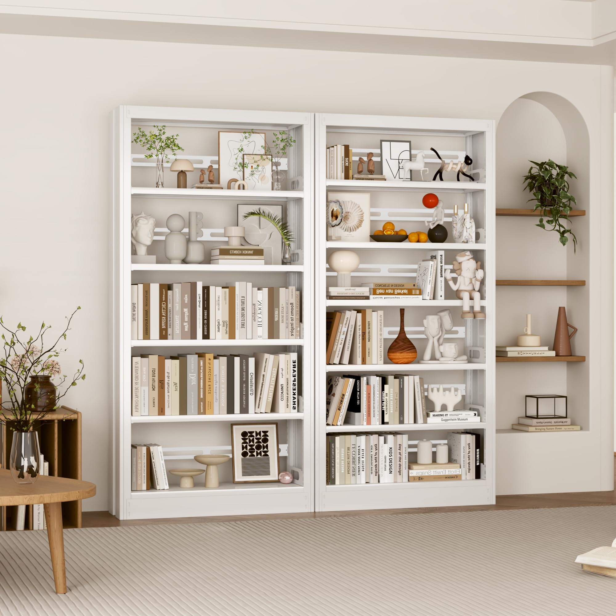5-Tier Metal Bookshelf with Adjustable Shelves