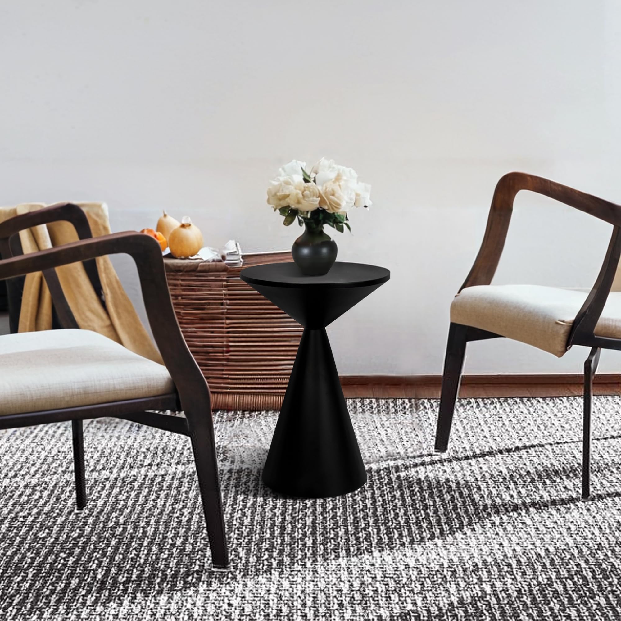 Round Metal Martini Accent Side Table