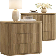 Fluted 3-Drawer Nightstand
