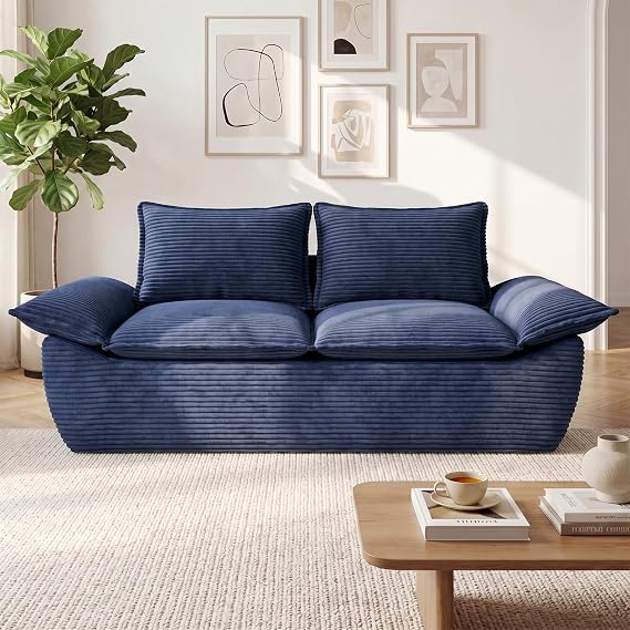 Corduroy Boneless Loveseat & 3-Seater Sofa