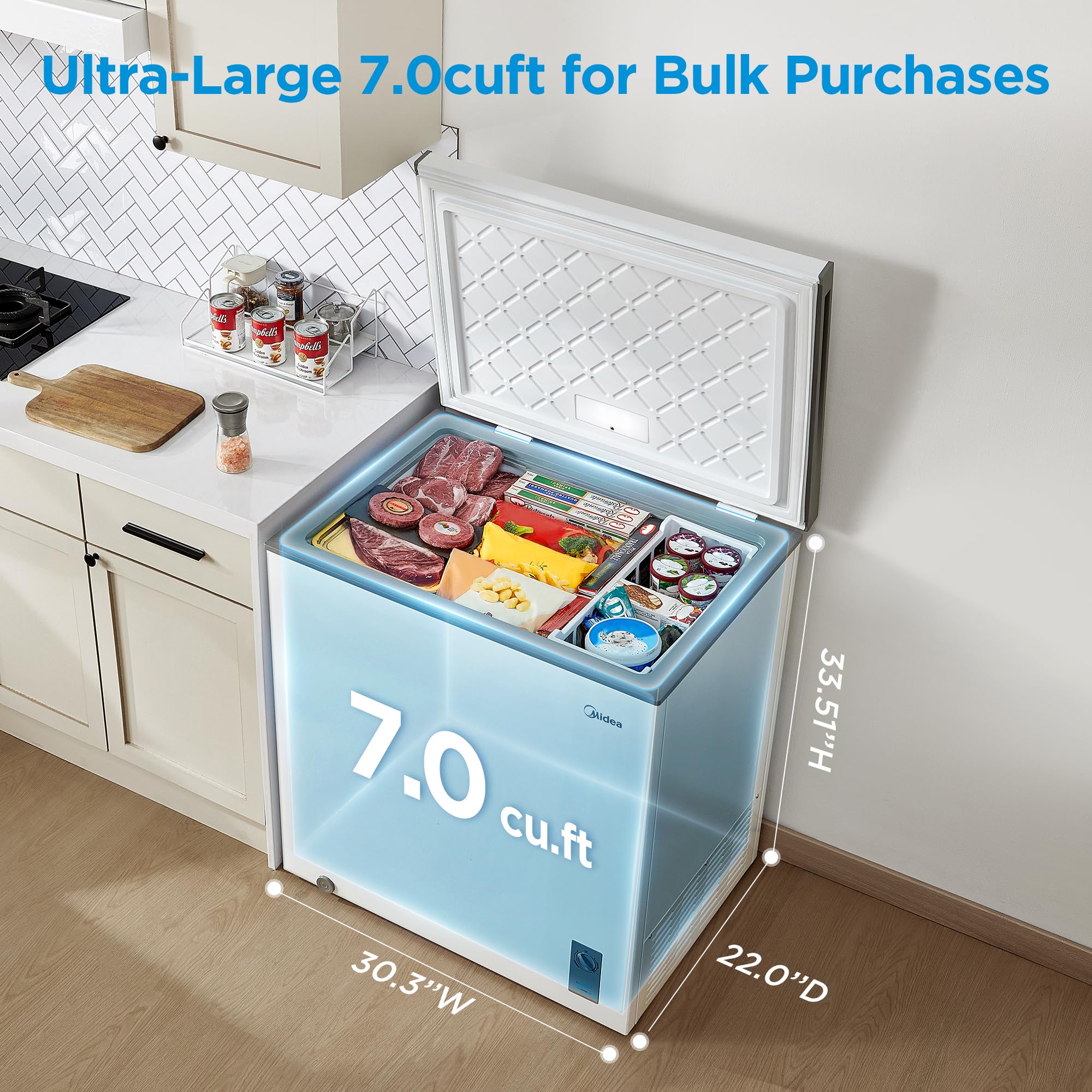 Convertible Chest Freezer with Removable Basket