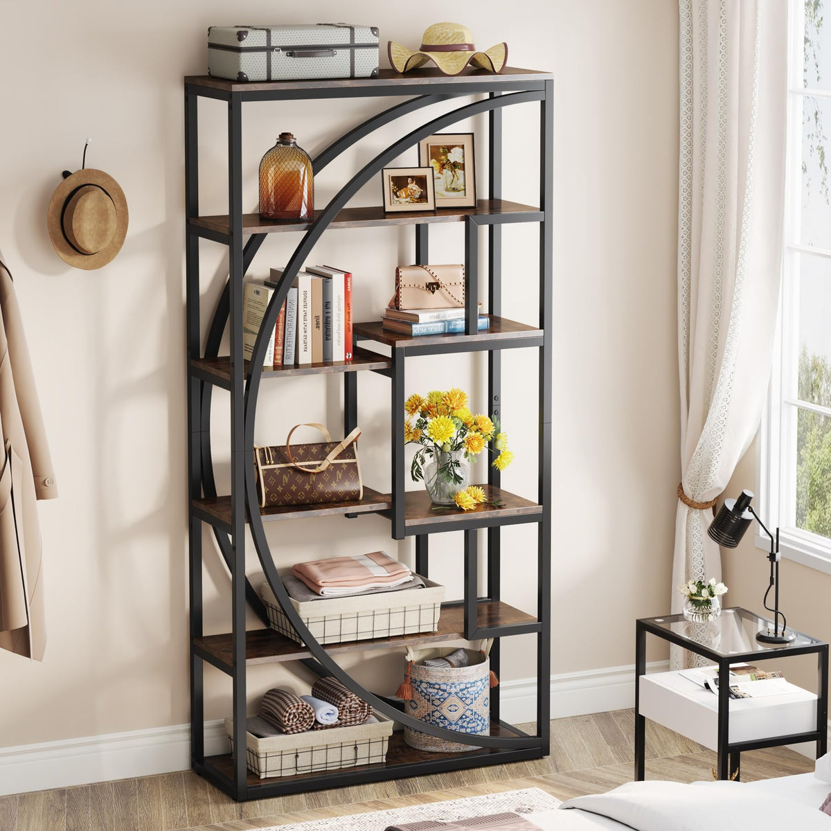 Geometric Open Shelf Bookcase