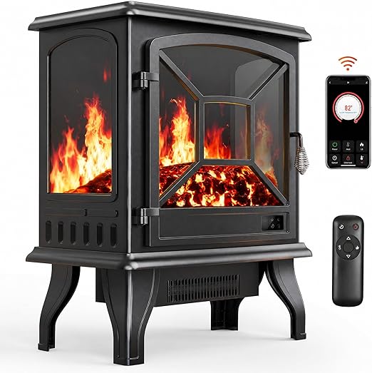 50" 3-Sided Electric Fireplace Insert with Alexa & App Control