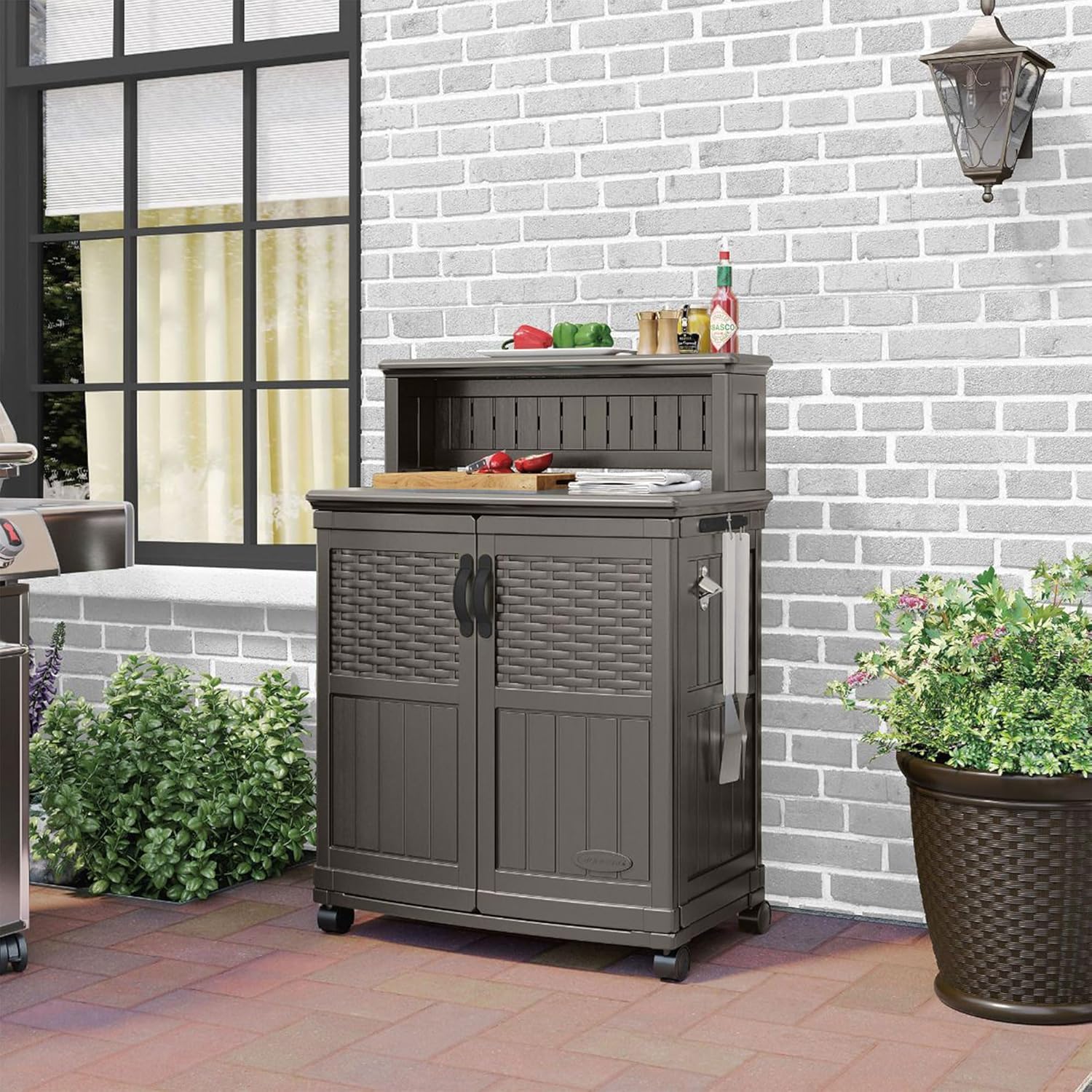 Outdoor Prep Station with Storage Cabinet