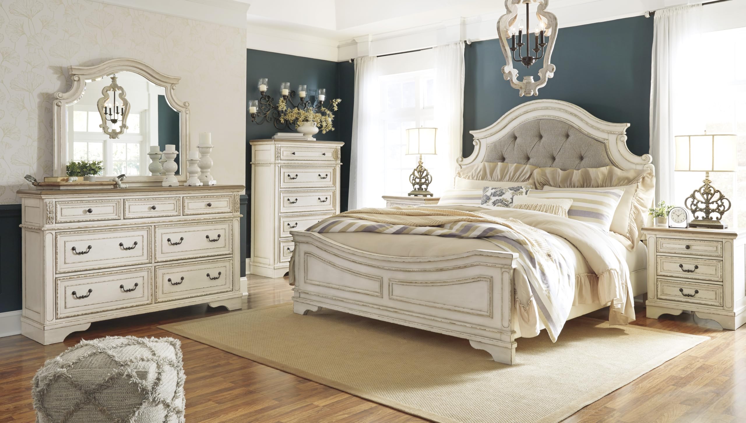 5-Drawer Chest Dresser – Chipped White
