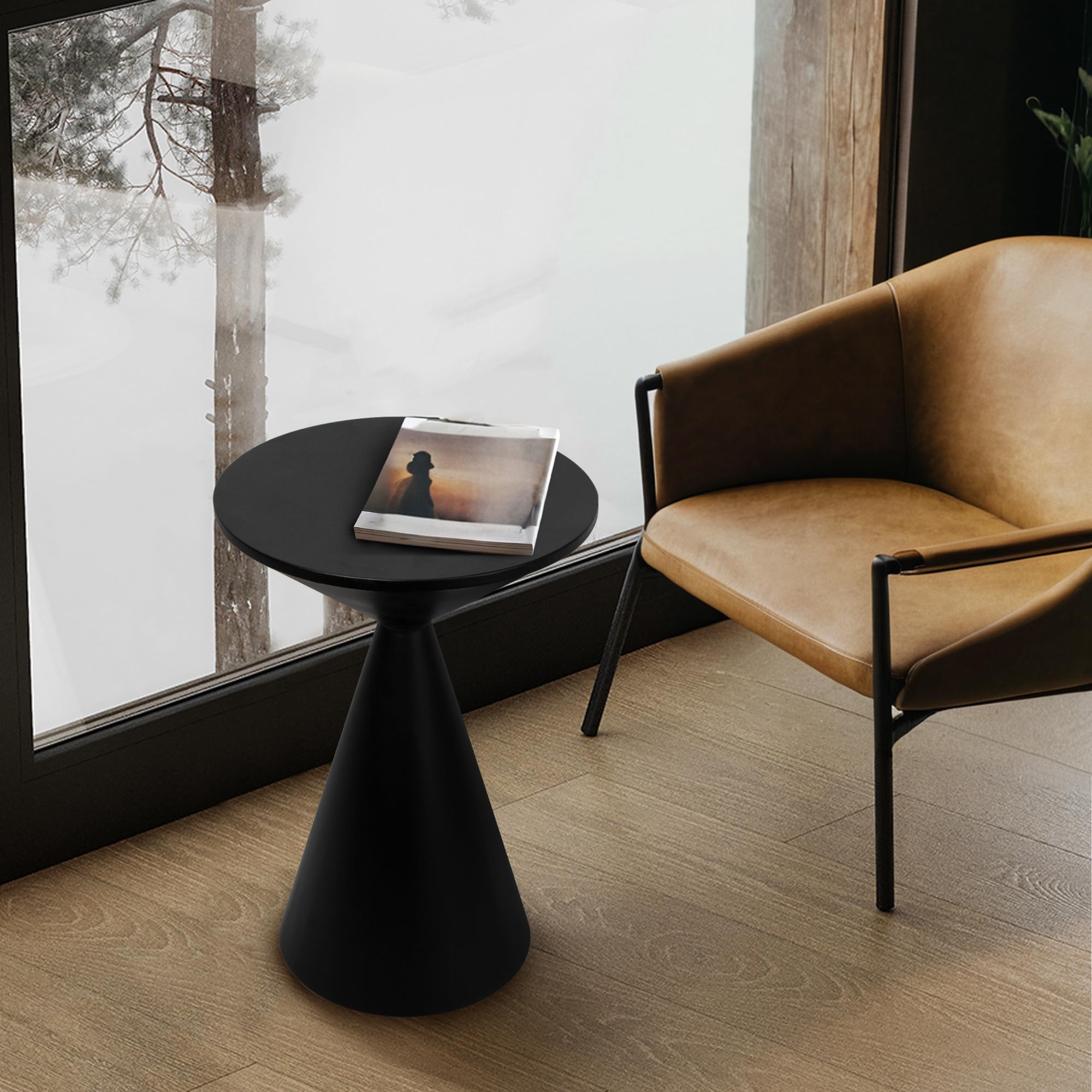 Round Metal Martini Accent Side Table