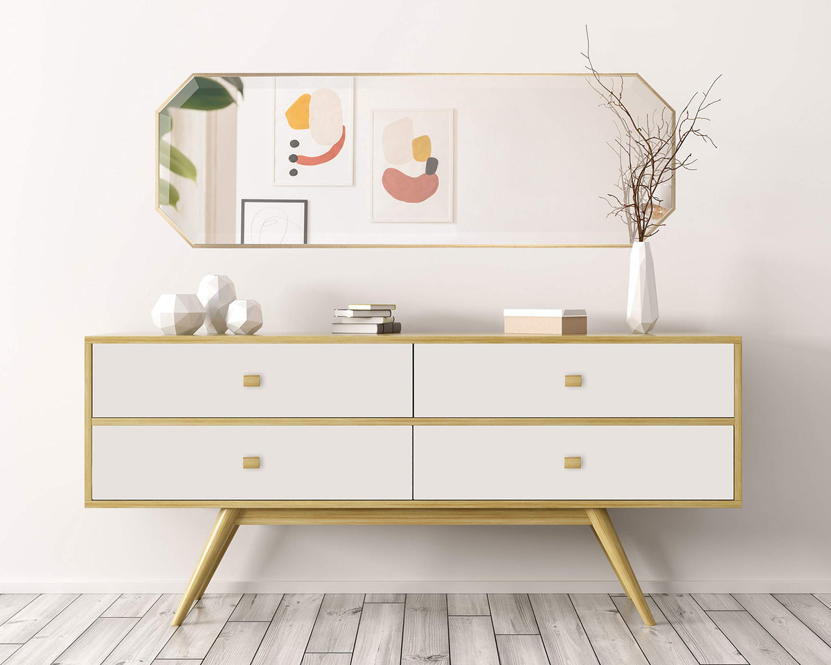 Gold Octagon Full-Length Wall Mirror, 16.75 x 48.75 In