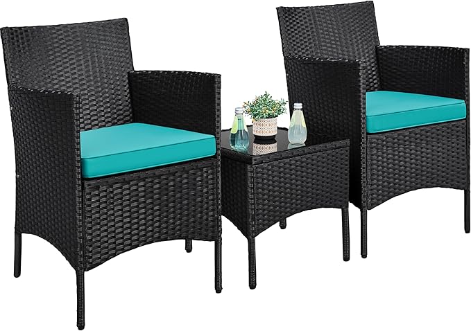 3-Piece Outdoor PE Rattan Conversation Set