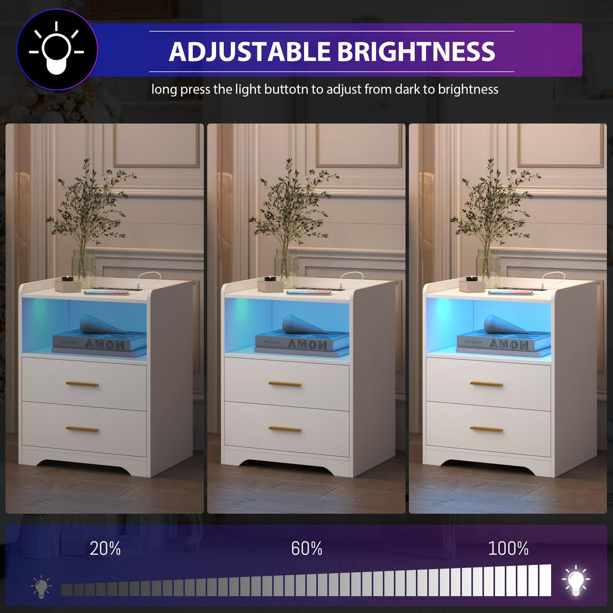 LED Charging Nightstand