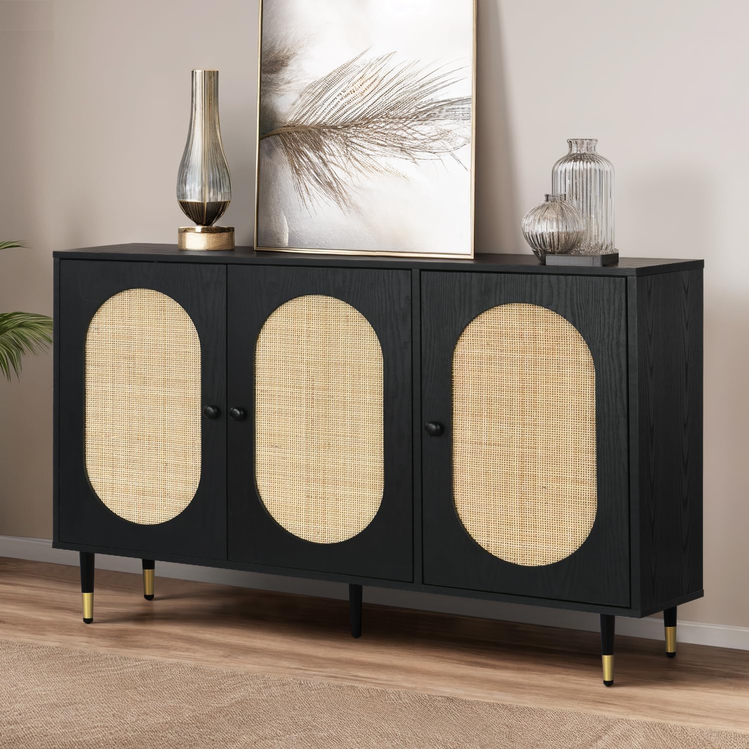 Rattan Buffet Cabinet with Storage