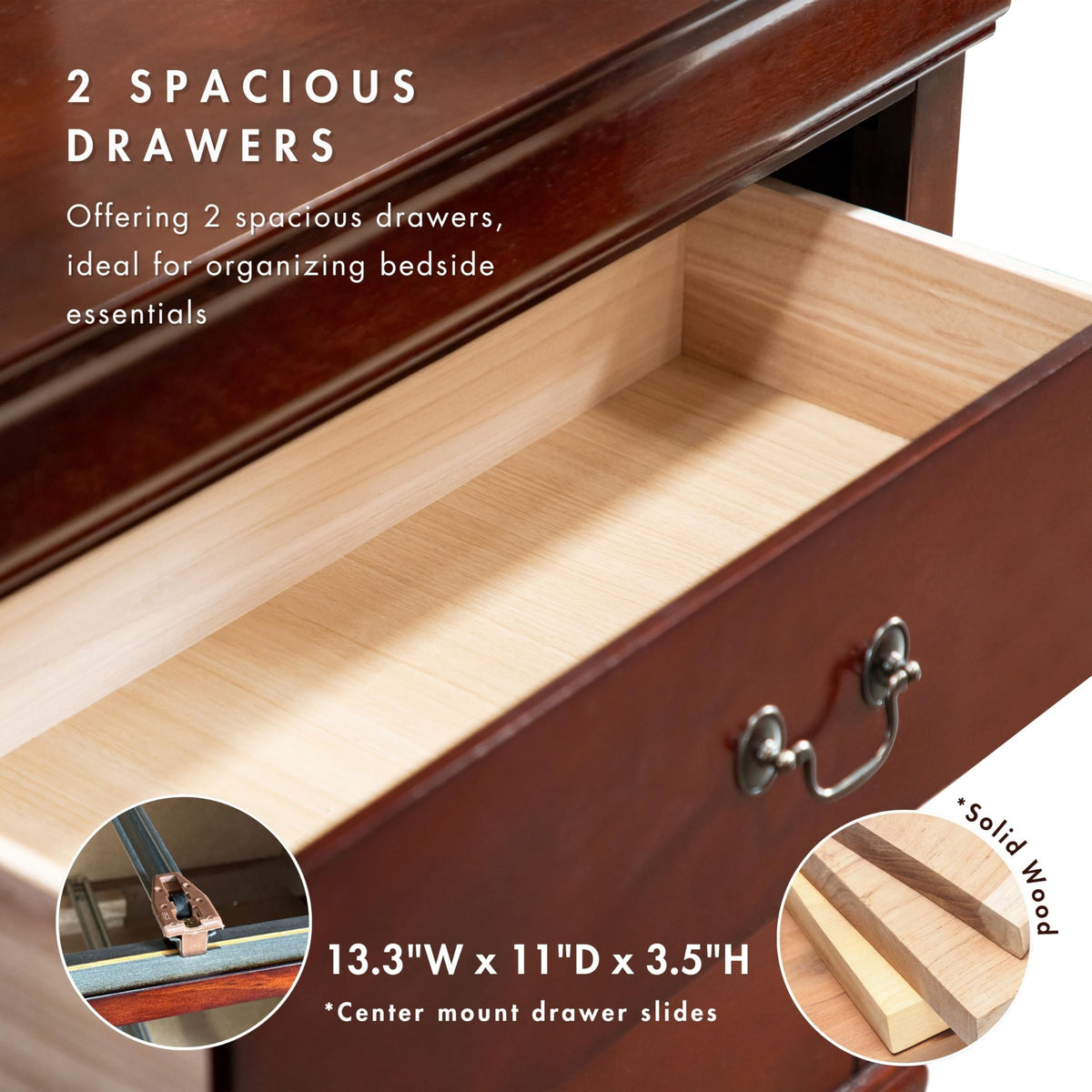 Traditional Two-Drawer Nightstand