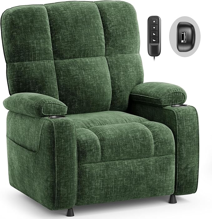 Power Recliner Chair with Cup Holder & USB Port
