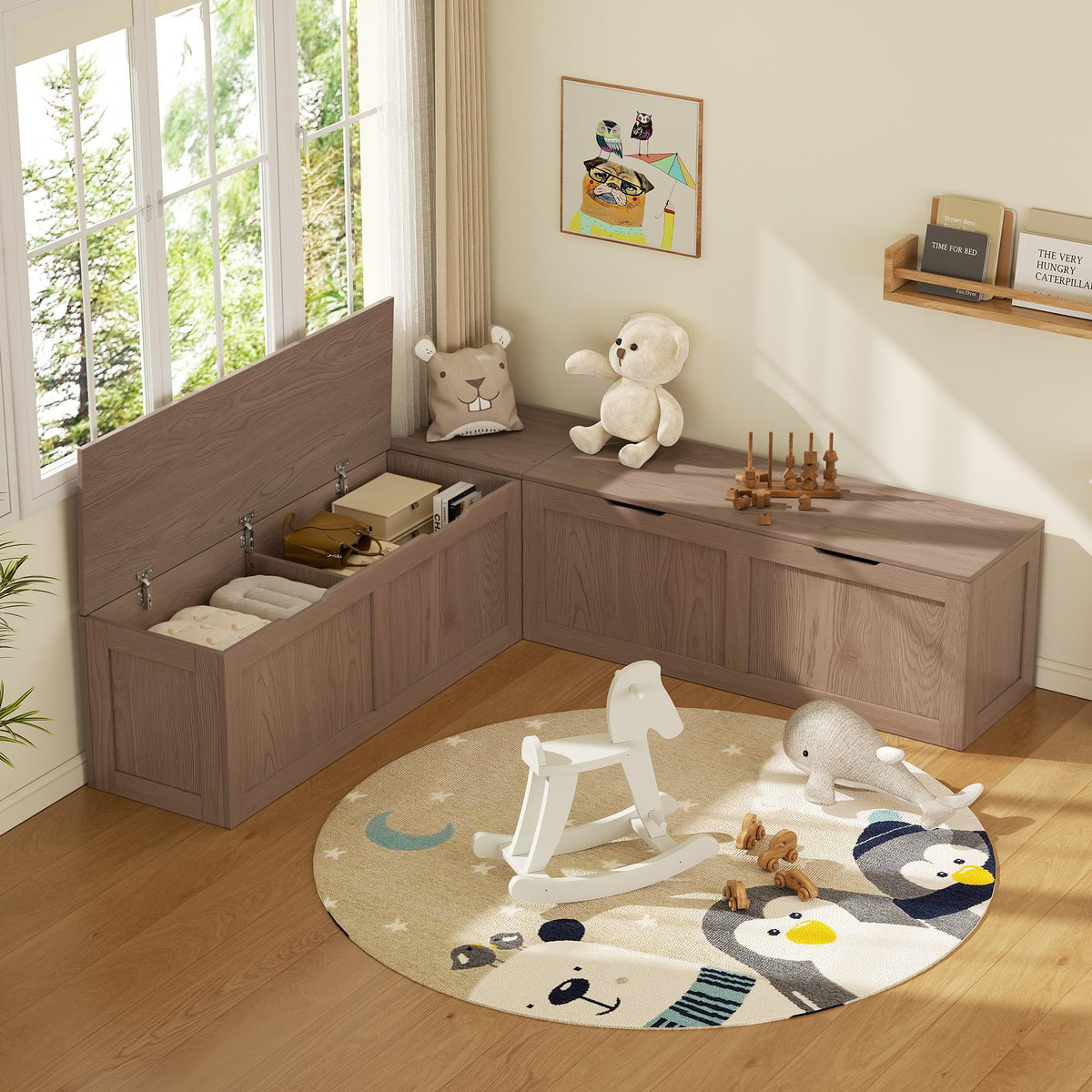 L-Shaped Storage Bench
