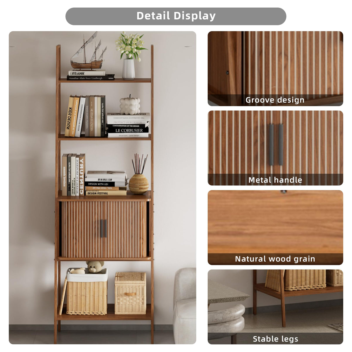 4-Tier Bookshelf with Drawer