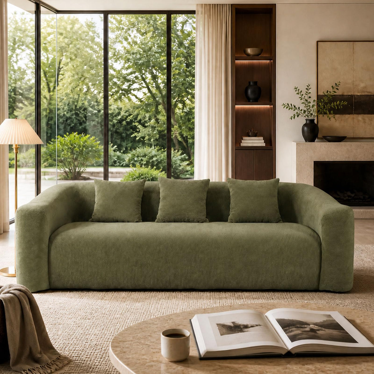 Hyfirm Boneless Cloud Couch for Living Room Deep Seat Memory Foam Sofa