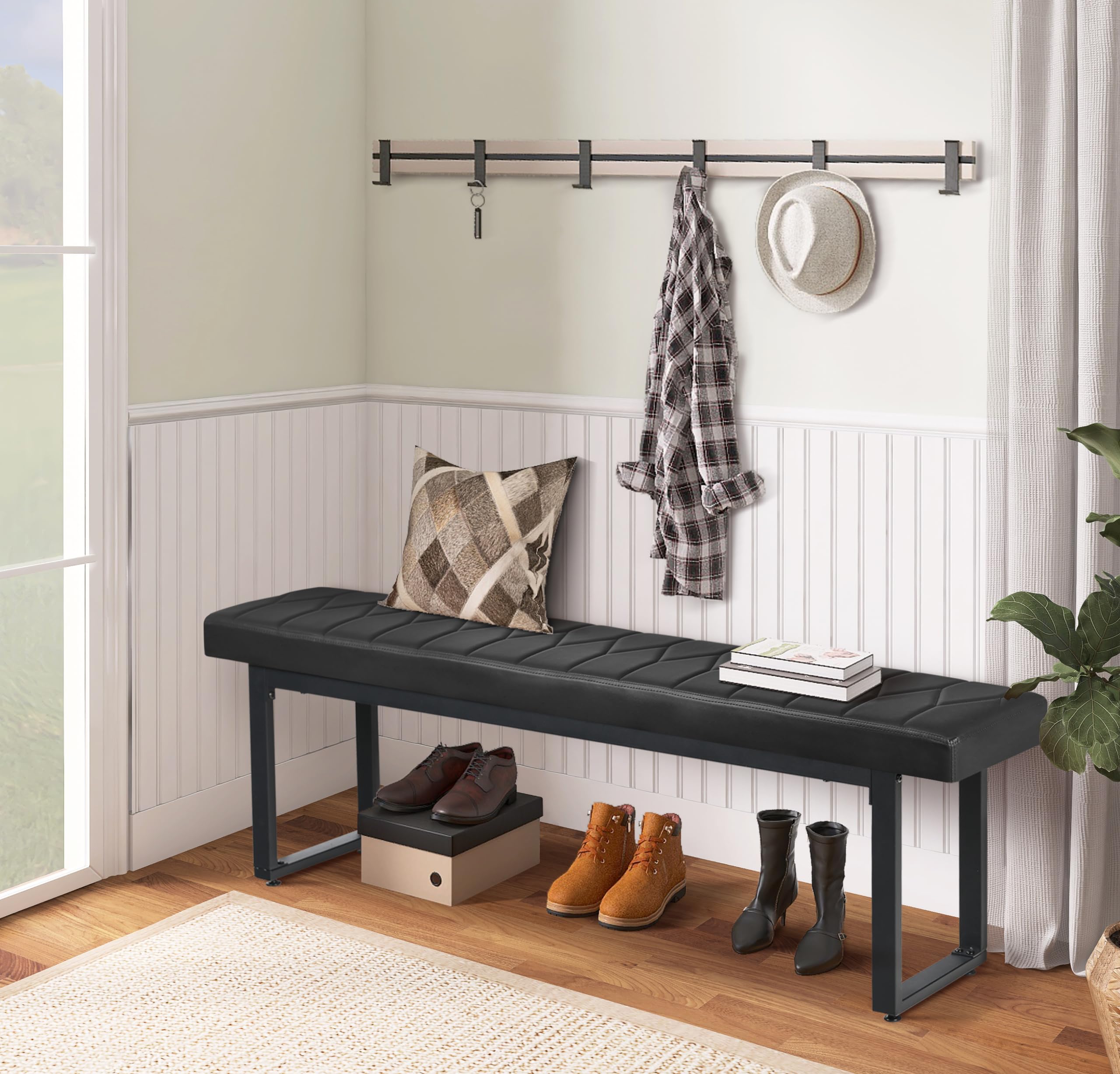 Padded Dining Bench Set of 2