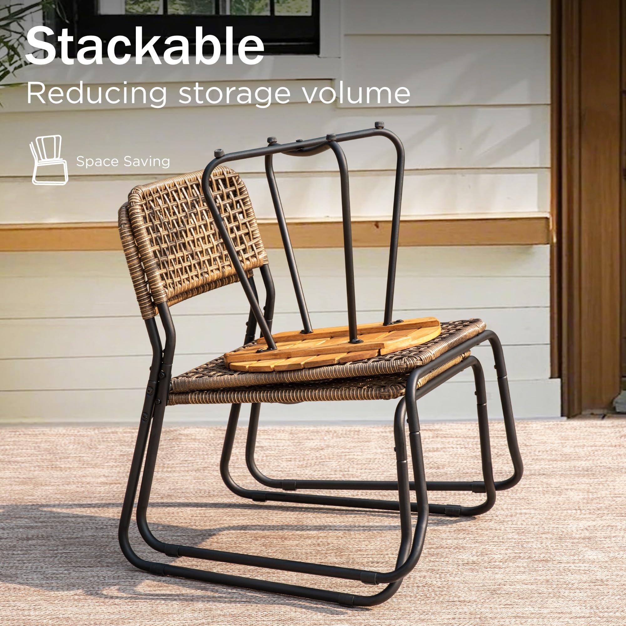 3-Piece Outdoor Wicker Bistro Set