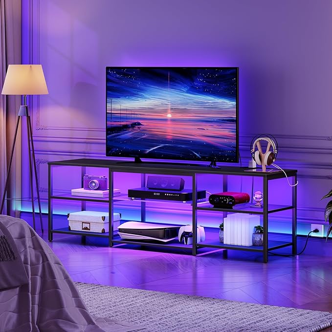LED TV Stand with Charging Station
