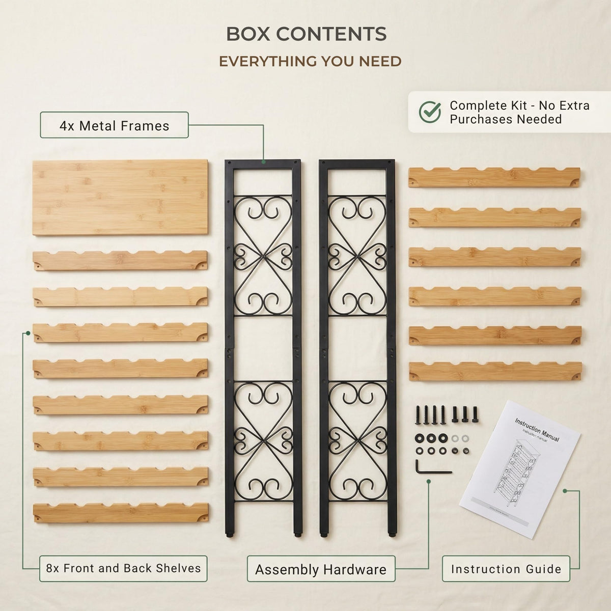 48-Bottle Bamboo Wine Rack