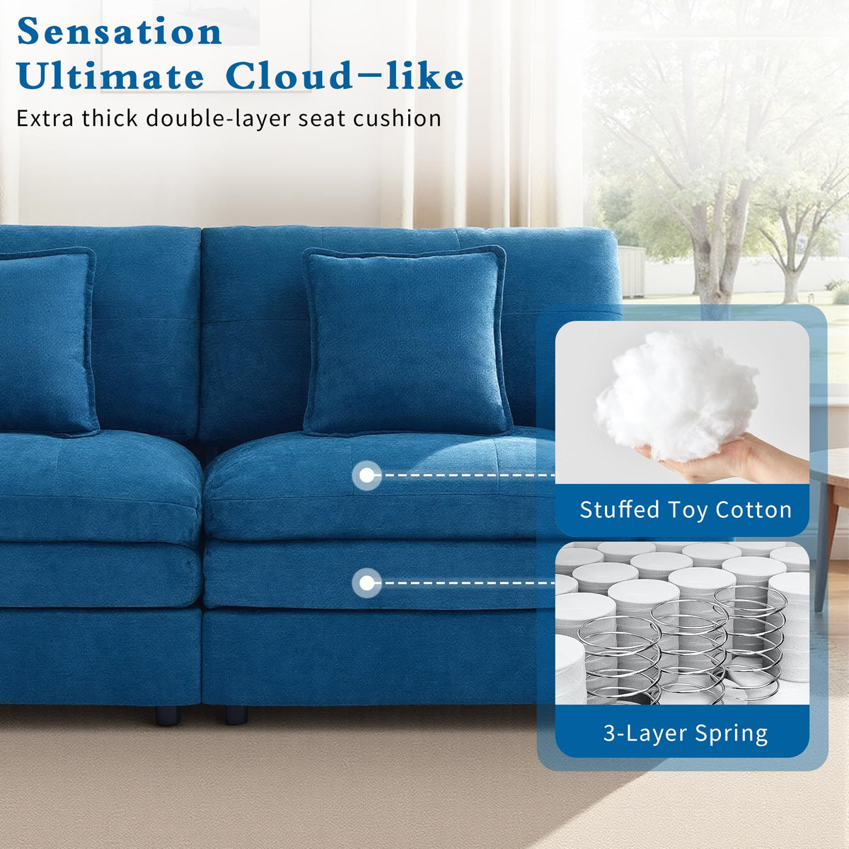 Deep Seat Chenille Loveseat