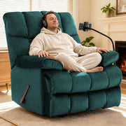 Oversized Teal Manual Recliner