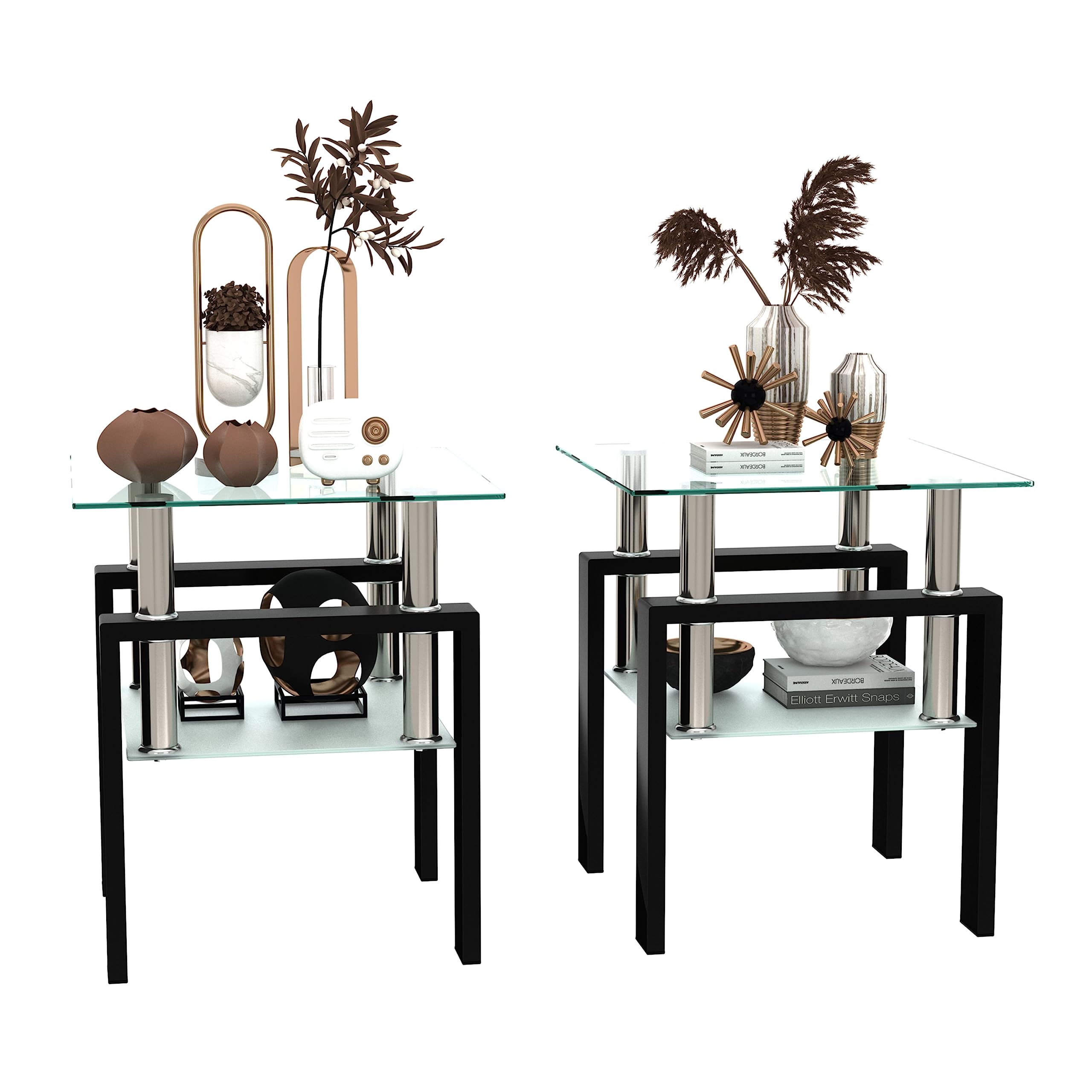 3-Piece Glass Coffee Table & End Tables Set