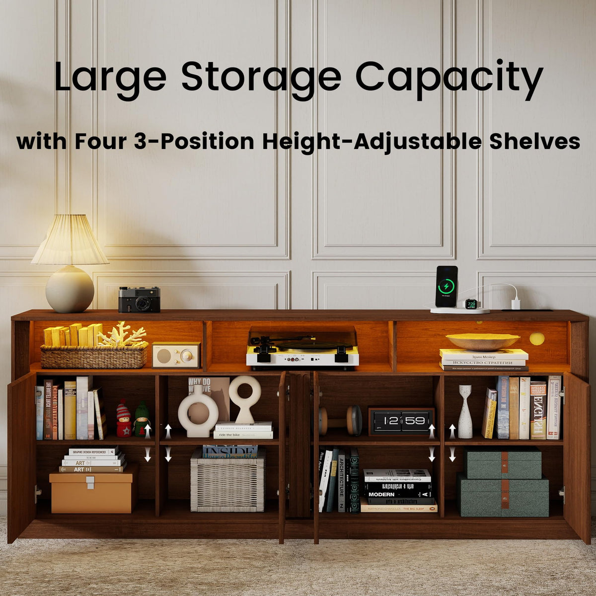 Fluted LED TV Stand