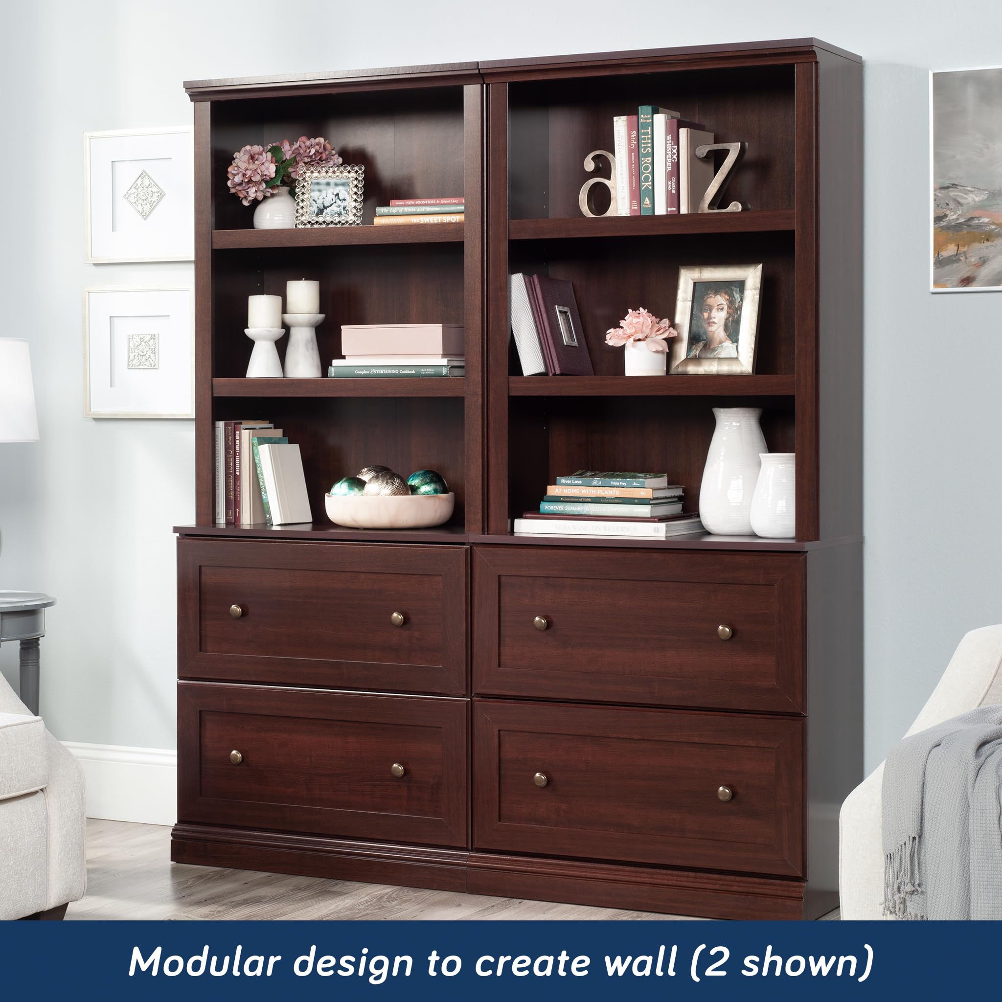 Sauder Miscellaneous Storage Library, in a Select Cherry Finish