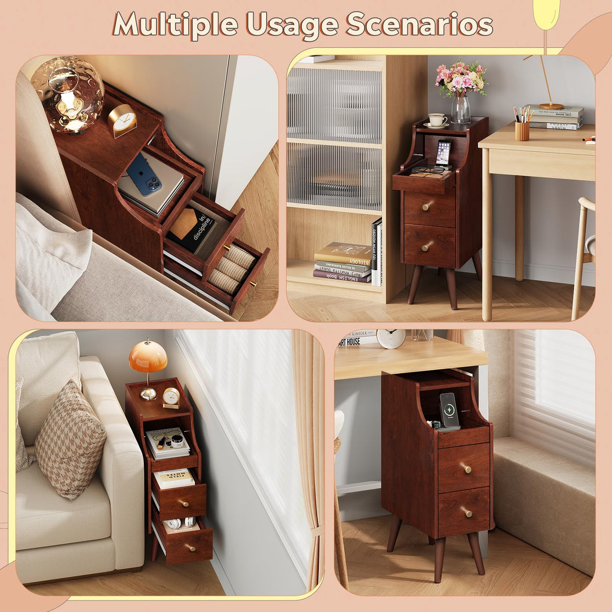 Slim 2-Drawer Nightstand