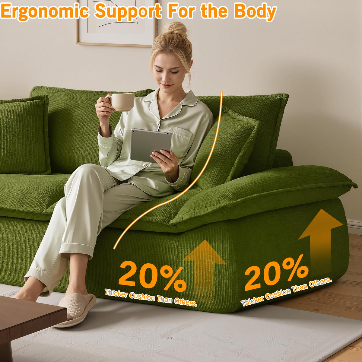 Chenille Boneless Loveseat