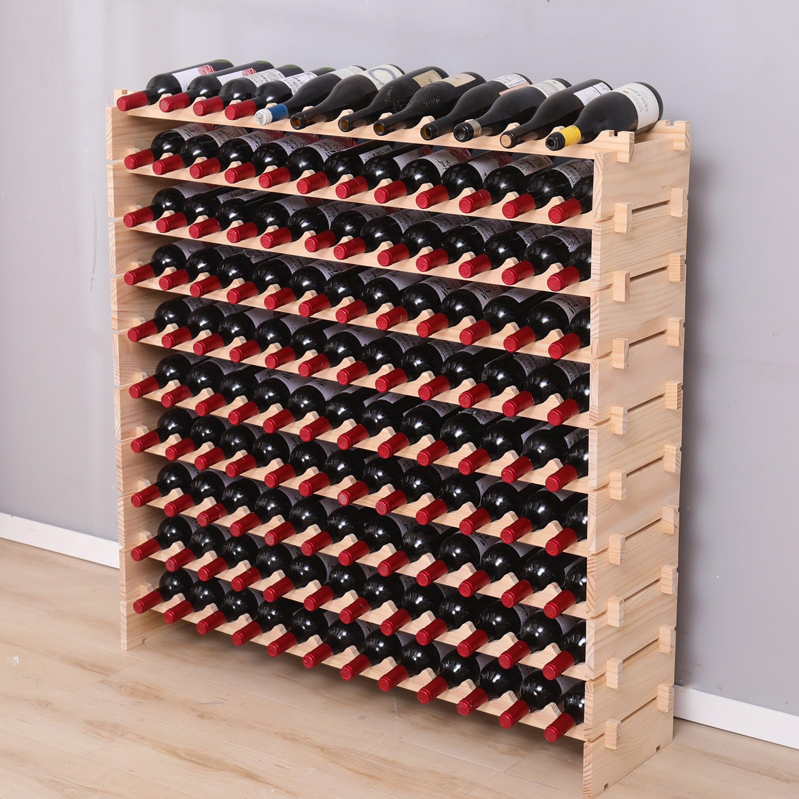 Wood Stackable Modular Wine Rack