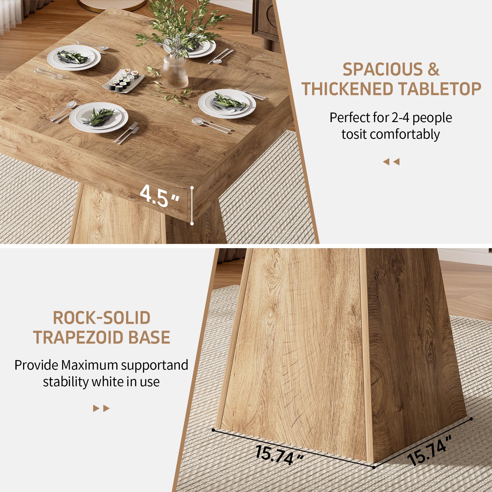 Square Dining Table for 2–4 People