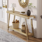 Console Table with Charging Station & 2-Tier Storage