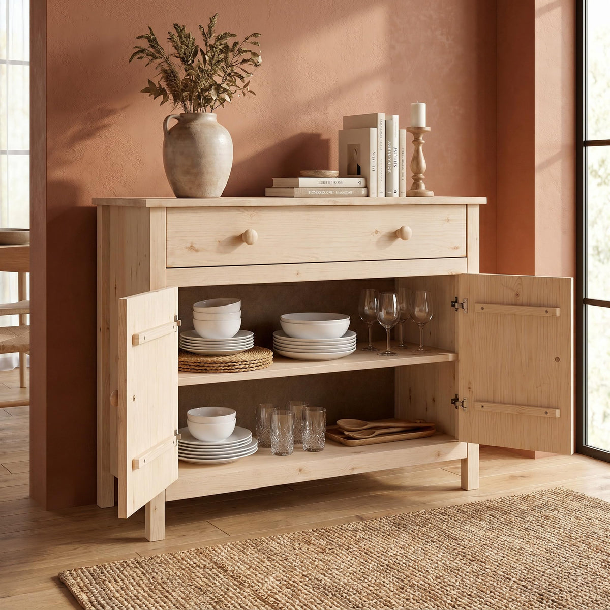 Solid Pine Shaker Sideboard