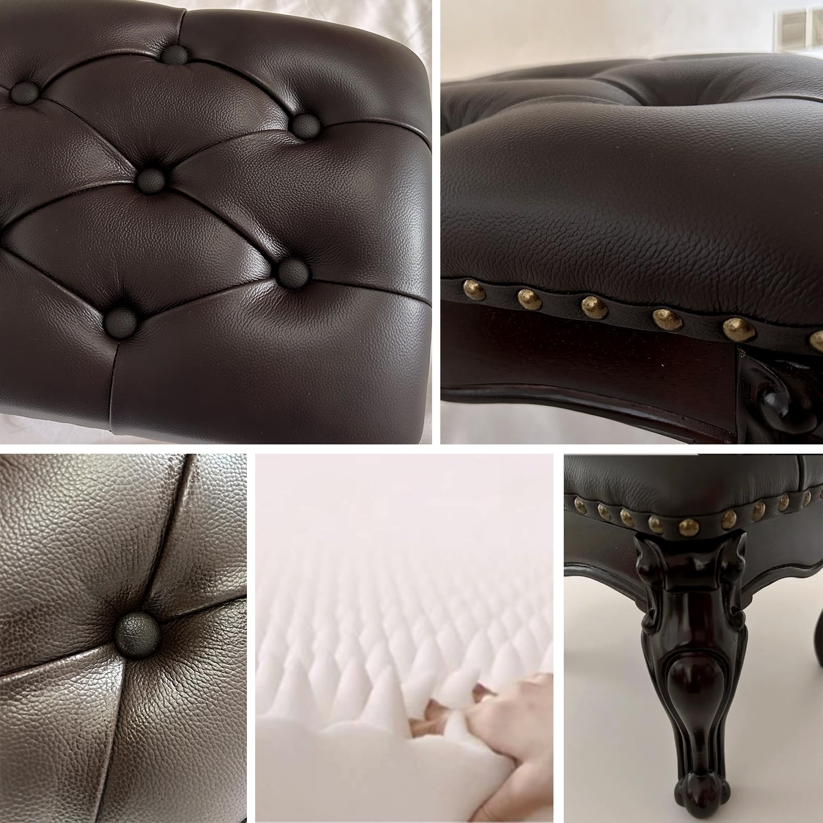 Leather Foot Stool Ottoman