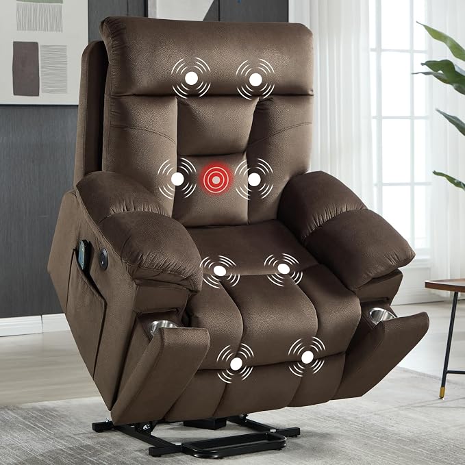 Camel Power Lift Recliner with Heat & Massage