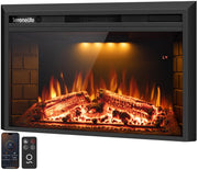 36" Electric Fireplace Insert with Heater