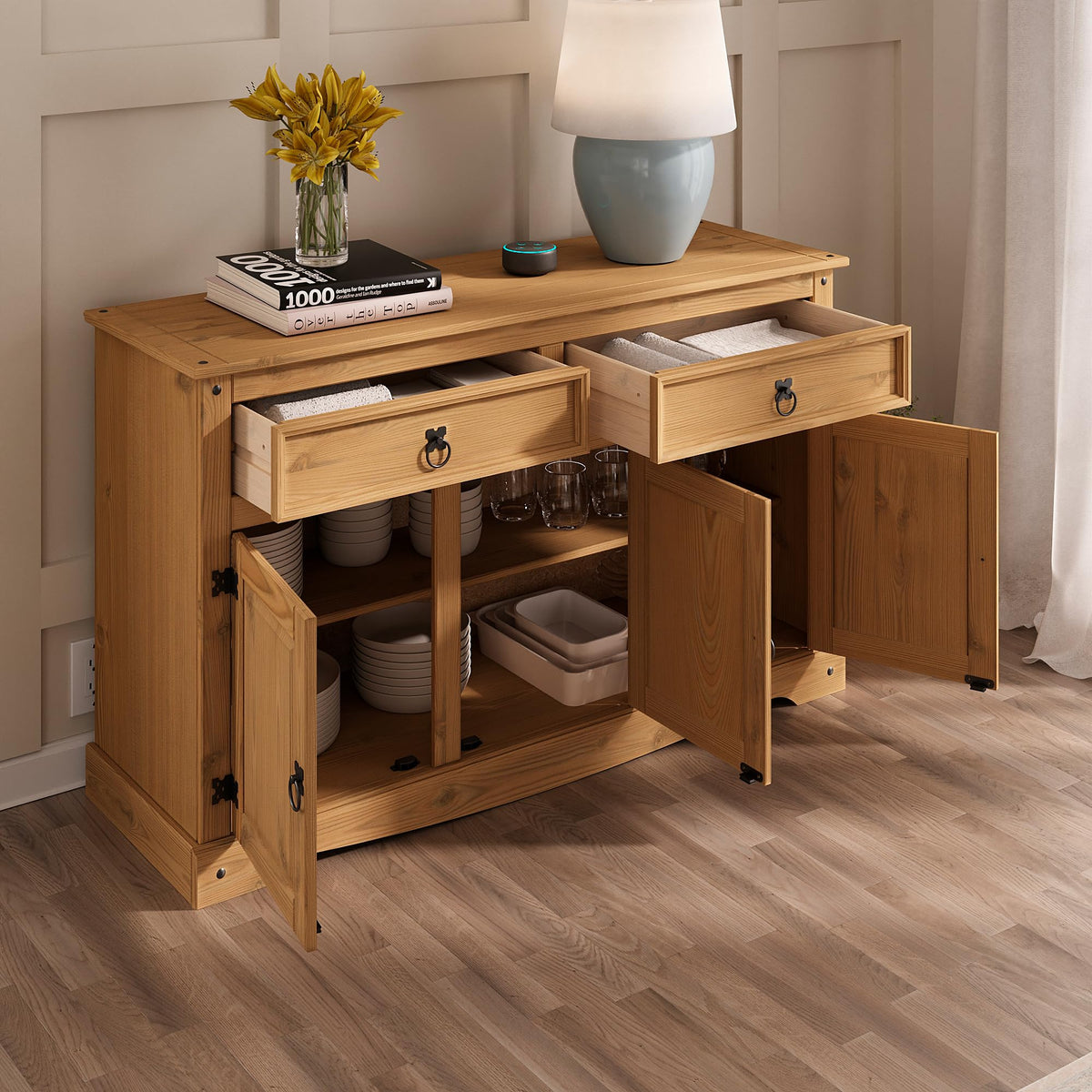 Solid Pine Sideboard with Drawers