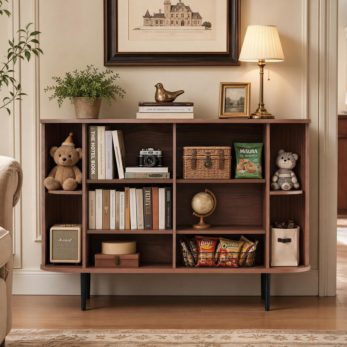 48" Fluted Sideboard Buffet Cabinet with Sliding Door