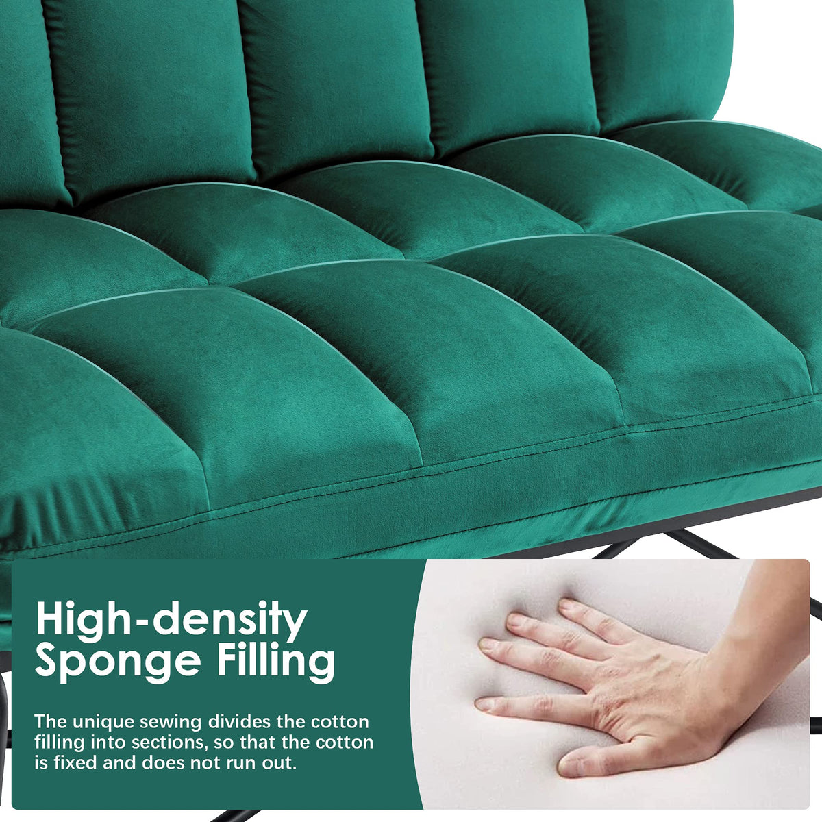 Velvet Armless Loveseat