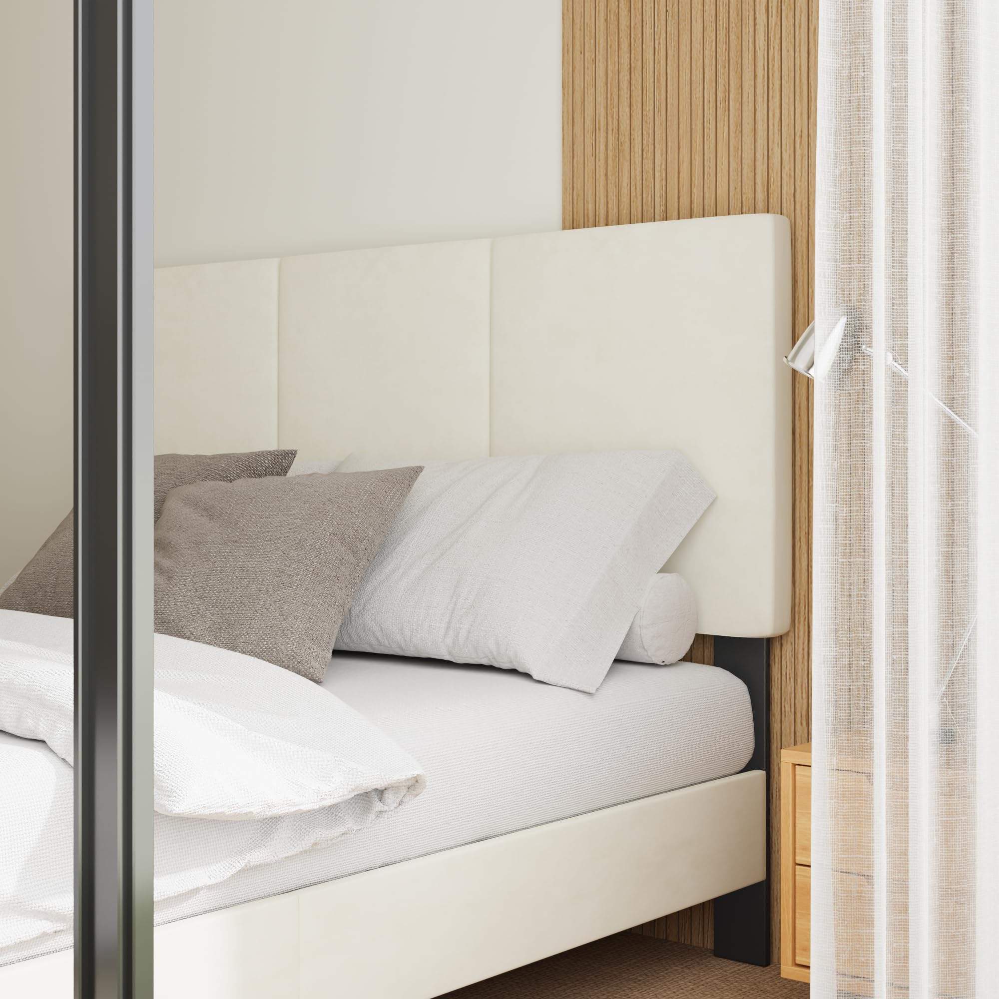 Queen Upholstered Bed Frame with Headboard
