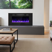 Wall-Mounted Electric Fireplace Insert with Heater