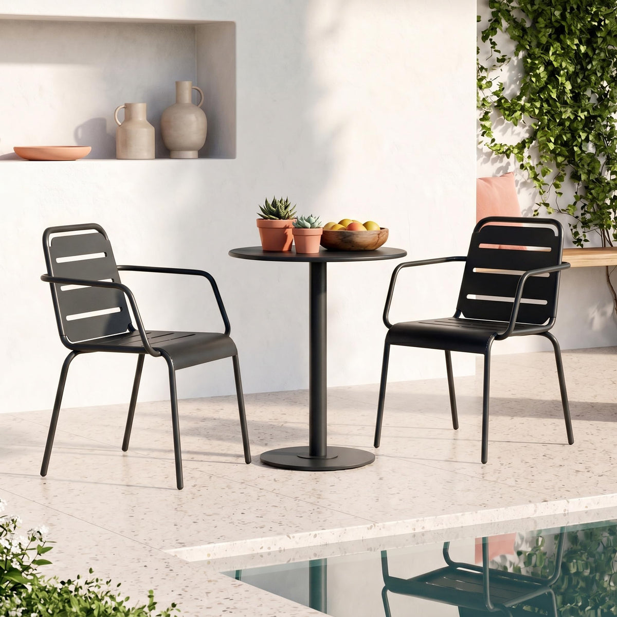 3-Piece Iron Patio Bistro Set