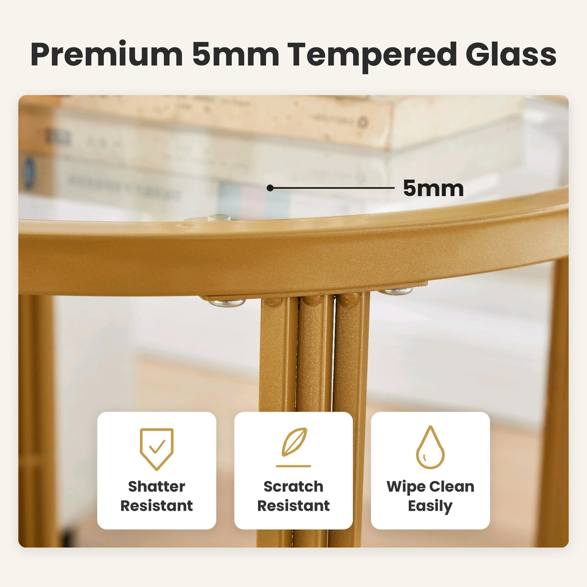Round Glass End Table