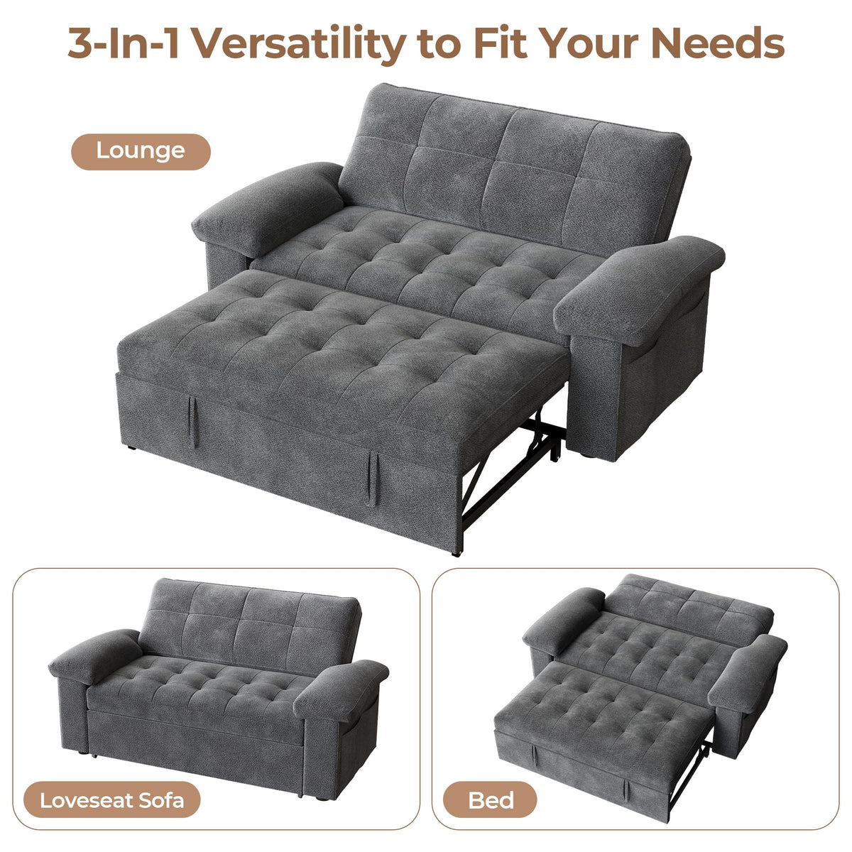 Chenille Loveseat Sleeper Sofa
