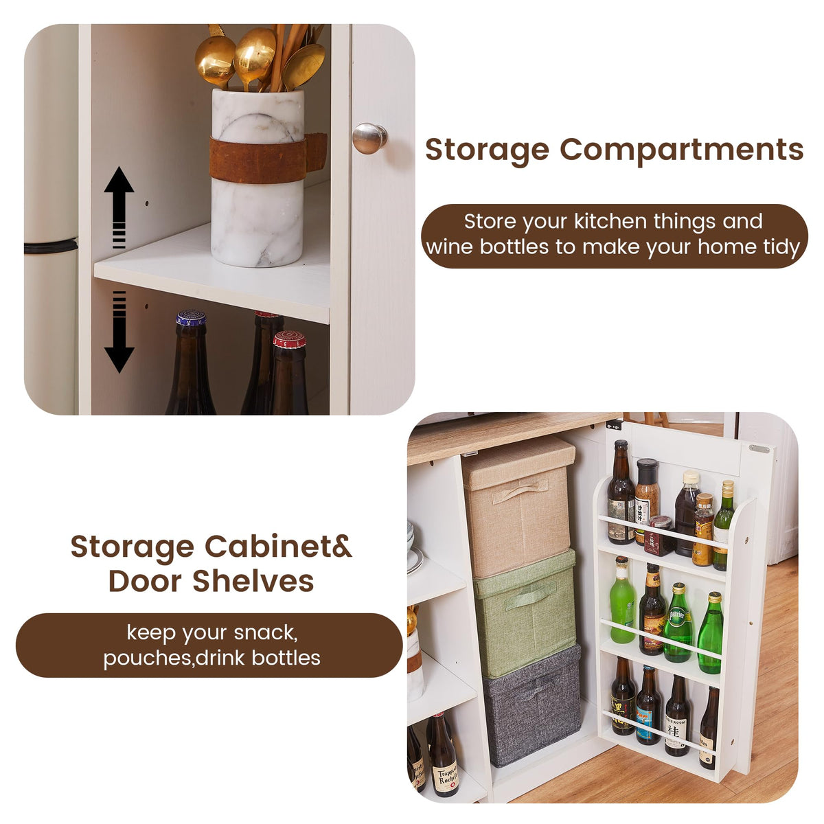 White Mini Fridge Bar Cabinet