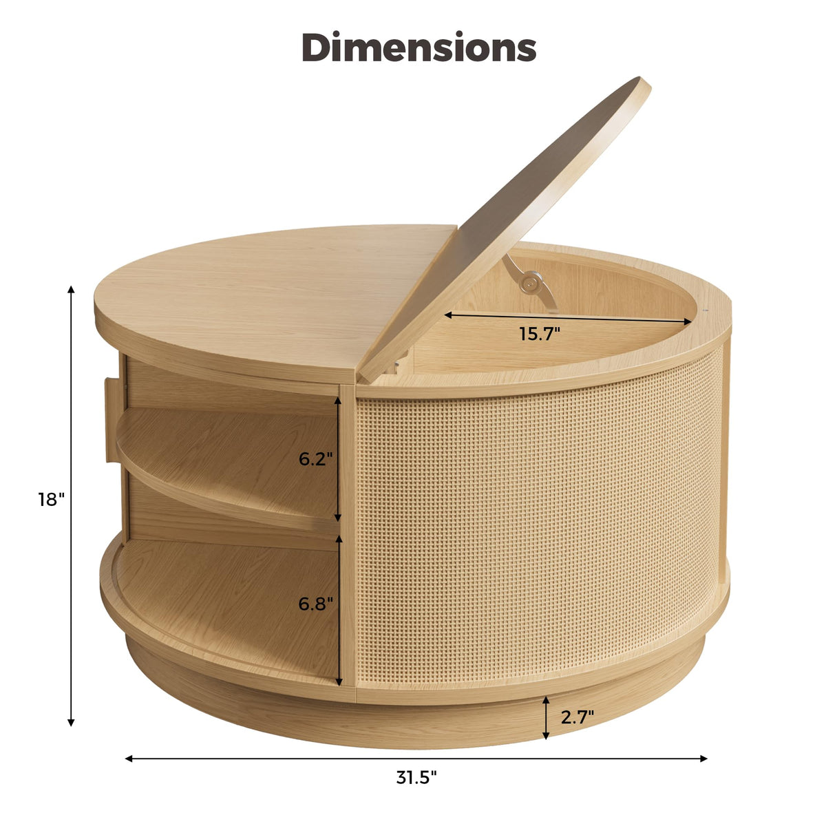 Round Storage Coffee Table