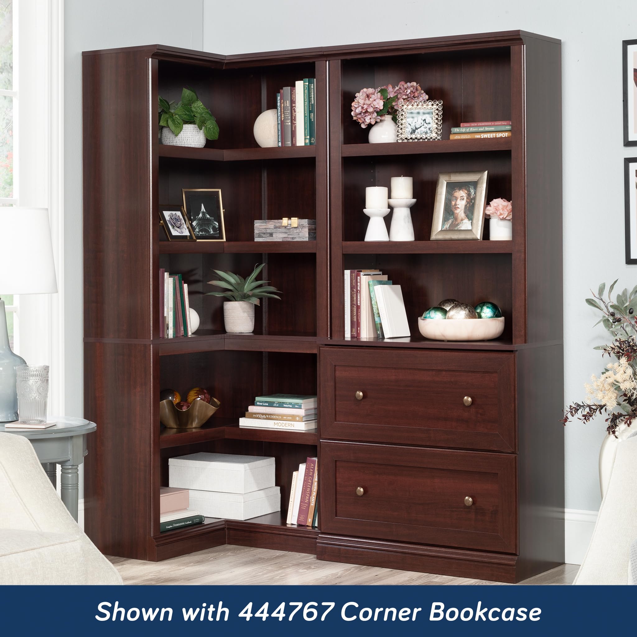 Sauder Miscellaneous Storage Library, in a Select Cherry Finish